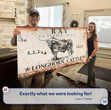 Load image into Gallery viewer, Longhorn Rustic Cattle Sign III