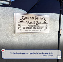 Load image into Gallery viewer, Personalized Rustic Pool And Bar Sign III
