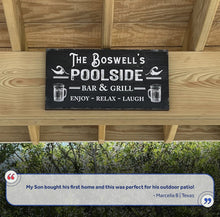 Load image into Gallery viewer, Personalized Poolside Bar And Grill Sign II