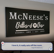 Load image into Gallery viewer, Billiards And Bar Sign II