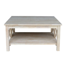 Load image into Gallery viewer, Square Unfinished Solid Wood Coffee Table with Bottom Shelf