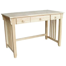 Load image into Gallery viewer, Unfinished Wood Computer Desk with Pull-Out Keyboard Tray and Drawer