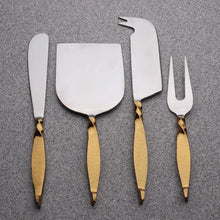 Load image into Gallery viewer, TWISTED URBAN GOLD CHEESE KNIFE 4 PC. SET