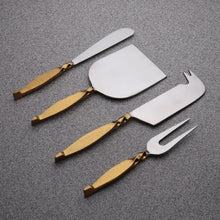 Load image into Gallery viewer, TWISTED URBAN GOLD CHEESE KNIFE 4 PC. SET