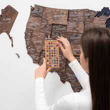 Load image into Gallery viewer, Wooden 3d Map of USA - Dark Walnut