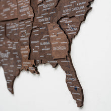 Load image into Gallery viewer, Wooden 3d Map of USA - Dark Walnut