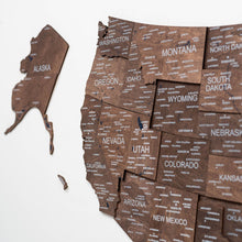 Load image into Gallery viewer, Wooden 3d Map of USA - Dark Walnut