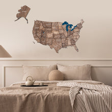 Load image into Gallery viewer, Wooden 3d Map of USA - Dark Walnut