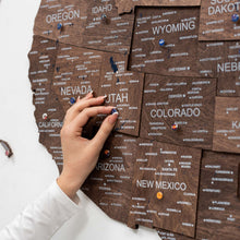 Load image into Gallery viewer, Wooden 3d Map of USA - Dark Walnut