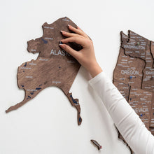 Load image into Gallery viewer, Wooden 3d Map of USA - Dark Walnut