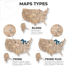 Load image into Gallery viewer, Wooden 3d Map of USA - Terra