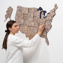 Load image into Gallery viewer, Wooden 3d Map of USA - Terra