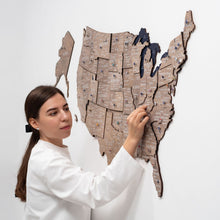 Load image into Gallery viewer, Wooden 3d Map of USA - Terra