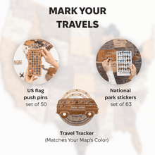 Load image into Gallery viewer, Travel Tracker 3D Wooden USA Map – Multicolor