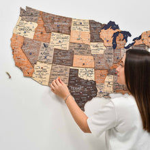 Load image into Gallery viewer, Wooden 3d Map of USA - Multicolor