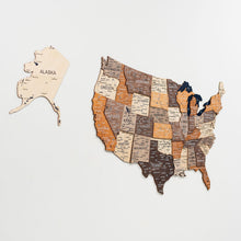 Load image into Gallery viewer, Wooden 3d Map of USA - Multicolor