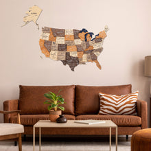 Load image into Gallery viewer, Wooden 3d Map of USA - Multicolor