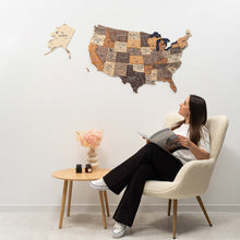 Load image into Gallery viewer, Wooden 3d Map of USA - Multicolor