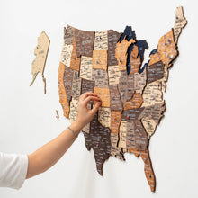 Load image into Gallery viewer, Wooden 3d Map of USA - Multicolor