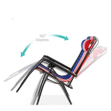Load image into Gallery viewer, USA American Flag Zero Gravity Reclining Patio Lounge Chair with Canopy