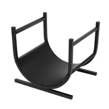 Load image into Gallery viewer, Modern Classic Black Steel Firewood Rack Log Holder for Indoor or Outdoor Use