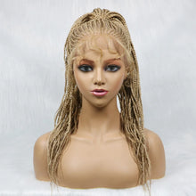 Load image into Gallery viewer, 30" Braided Lace Front Wig for Black Women | African Braids with Baby Hair | Synthetic Glueless Mat Wig