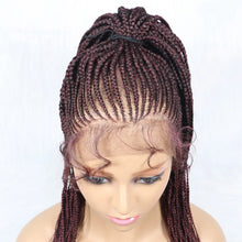 Load image into Gallery viewer, 30" Braided Lace Front Wig for Black Women | African Braids with Baby Hair | Synthetic Glueless Mat Wig