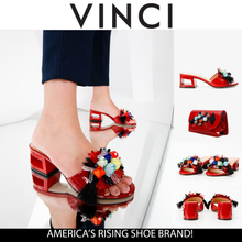 Load image into Gallery viewer, The Vigo Red Leather Block Heel Women Sandal