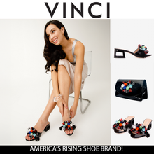 Load image into Gallery viewer, The Vigo Black Leather Block Heel Women Sandal
