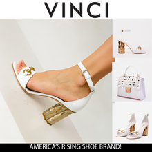 Load image into Gallery viewer, The Avlonya Block Heel White Leather Women Sandal