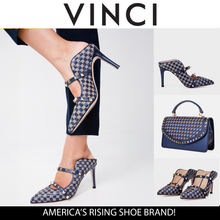 Load image into Gallery viewer, The Dosso Navy Blue Handwoven Pointy Toe Leather Women Sandal