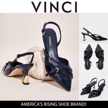 Load image into Gallery viewer, The Atlantic Navy Blue Leather Slingback Women Sandal