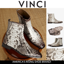 Load image into Gallery viewer, The Boss Natural Pythn Snk Zip-Up Leather Men Boot Limited Edition