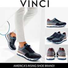 Load image into Gallery viewer, The Hoskova Navy Blue Leather Men Sneaker