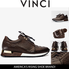 Load image into Gallery viewer, The Bomba Brown Crocodile Leather Men Sneaker