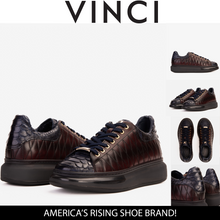 Load image into Gallery viewer, The Adler Navy Blue &amp; Burgundy Snk Leather Men Sneaker Limited Edition