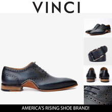Load image into Gallery viewer, The Draco Handmade Navy Blue Semi Brogue Oxford Men Shoe