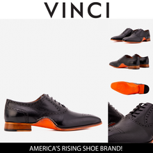 Load image into Gallery viewer, The Draco Handmade Black Semi Brogue Oxford Men Shoe