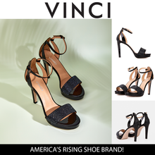 Load image into Gallery viewer, The Mars Platform Heel Black Leather Women's Sandal