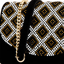 Load image into Gallery viewer, The Nampula Black Glitter Suede Leather Handbag