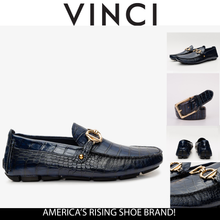 Load image into Gallery viewer, The Pisa Navy Blue Leather Bit Drive Loafer Men Shoe