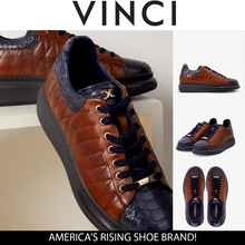 Load image into Gallery viewer, The Adler Pyht  Snk Skin Tan &amp; Navy Men Sneaker