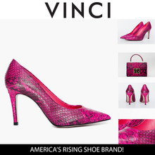 Load image into Gallery viewer, The Queen Fuchsia Pythn Leather Pump Women Shoe