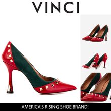 Load image into Gallery viewer, The Bella Vita Studded Red &amp; Green Leather Pump Women Shoe