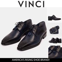 Load image into Gallery viewer, The Moon Navy Blue Leather Derby Men  Shoe