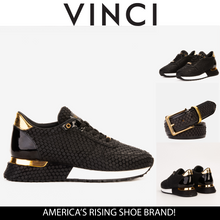 Load image into Gallery viewer, The Majesty Black &amp; Gold Leather Men Sneaker