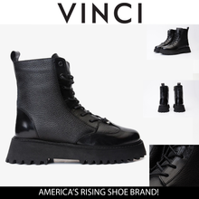 Load image into Gallery viewer, The Yildiz Black Leather Lace-Up Ankle Women  Boot With a Side Zipper
