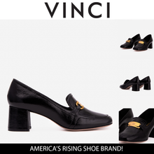 Load image into Gallery viewer, The Victoria Black Leather Block Heel Pump Women Shoe