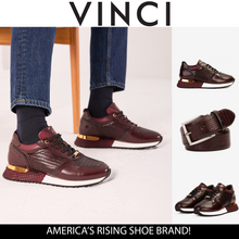 Load image into Gallery viewer, The Empire Burgundy Leather Men Sneaker