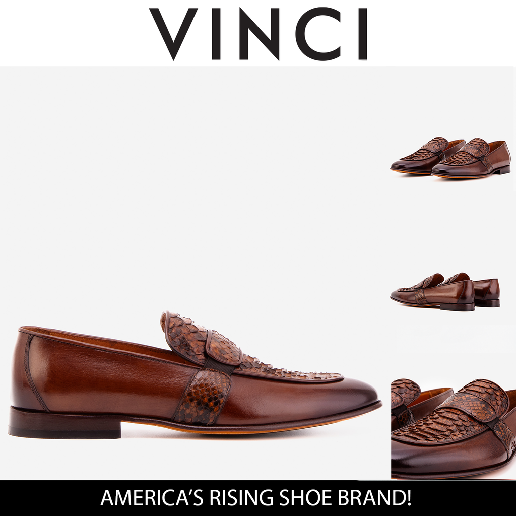 The Dorian Tan Python ; Baby Buffalo Leather Loafer Men Shoe